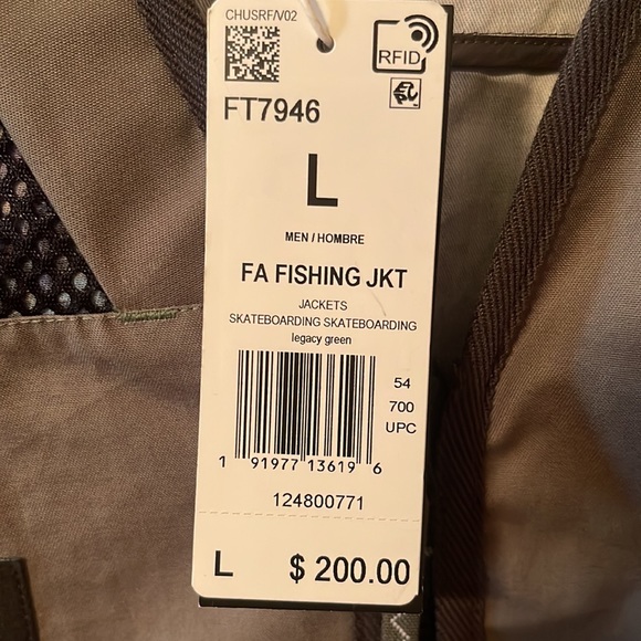 Men’s L Adidas fishing jacket with “F*cking Awesome” line rain poncho included - Picture 11 of 13